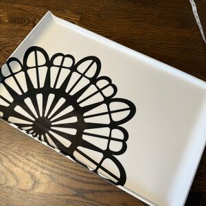 Crate&Barrel Elegant Melamine White Tray